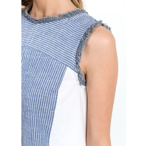 Last 1️⃣ Striped Chambray w/Frayed Edges - Picture 2 of 3